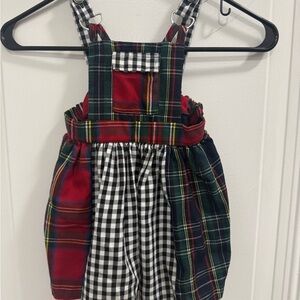 Bonnie Baby Plaid patchwork Overall dress 18M